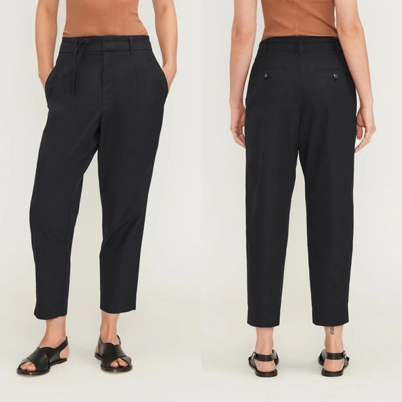 Everlane Pants - New EVERLANE The Poplin Pleated Taper Pant Black NWT Minimalist Casual Women’s 8